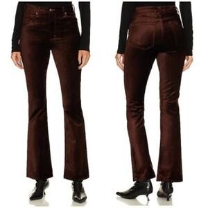AGOLDE NWT Nico High Rise Slim Boot Chocolate Milk Brown Size 26 Velvet Flare